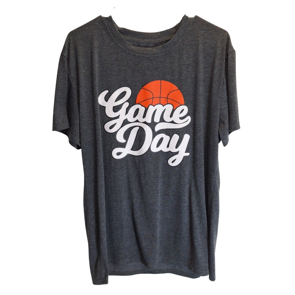Unbranded‎ Game Day T-Shirt Mens XL Charcoal Gray Basketball Graphic Tee